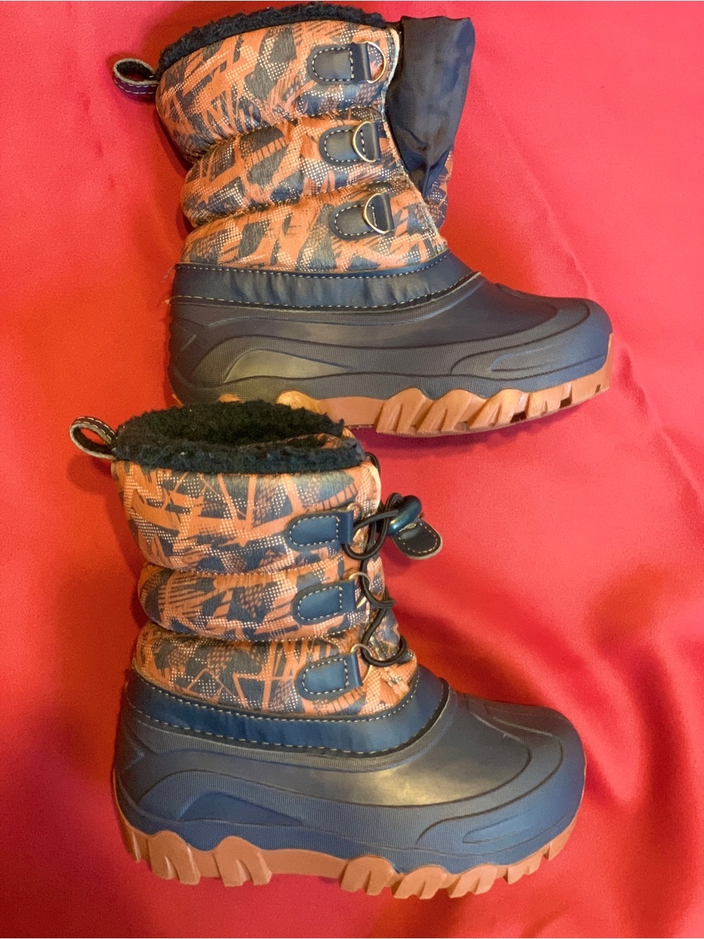 Members Mark Waterproof Toddler Boys Snow Boots in Navy and Orange